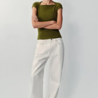 ZARA SQUARE NECK T-SHIRT