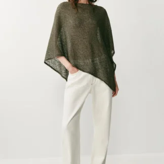 ZARA ASYMMETRIC METALLIC THREAD CAPE