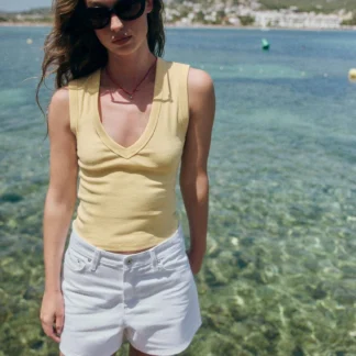 ZARA COTTON V-NECK T-SHIRT