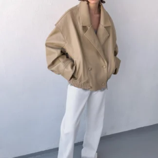 ZARA LEATHER EFFECT BOMBER JACKET