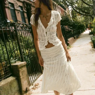 ZARA ASYMMETRIC RIPPED MIDI SKIRT