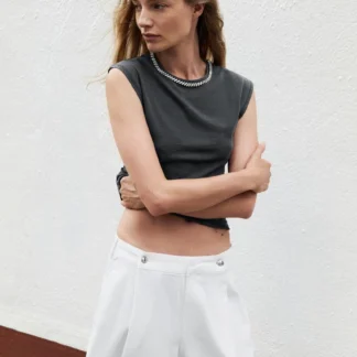 ZARA WASHED EFFECT JEWEL T-SHIRT