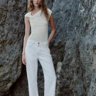 ZARA DRAPED TOP WITH EMBELLISHMENT