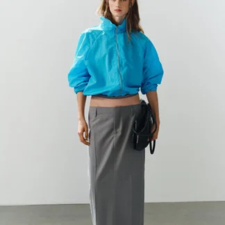 ZARA TECHNICAL FABRIC ZIP-UP JACKET