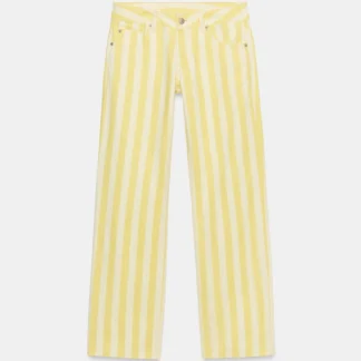 ZARA TRF STRIPED STRAIGHT-LEG JEANS