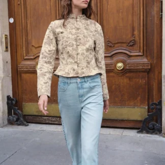 ZARA Z1975 FLORAL PRINT DENIM JACKET