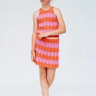 ZARA STRIPED CROCHET KNIT TOP
