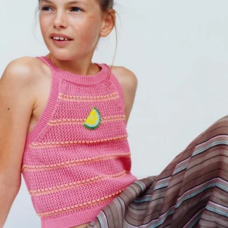 ZARA LEMON CROCHET KNIT TOP