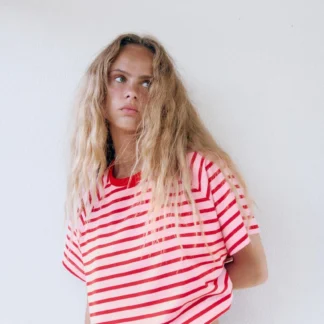 ZARA STRIPED T-SHIRT WITH STOPPERS