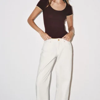 ZARA CONTRAST SHORT SLEEVE TOP