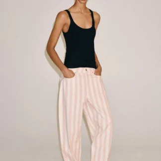 ZARA ZW COLLECTION TAPERED MID-WAIST STRIPED JEANS
