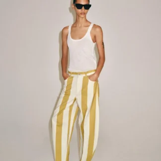 ZARA ZW COLLECTION HIGH-WAIST TAPERED STRIPED JEANS