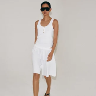 ZARA COTTON-BLEND BUTTON TOP