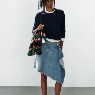 ZARA TRF ASYMMETRIC DENIM SKIRT
