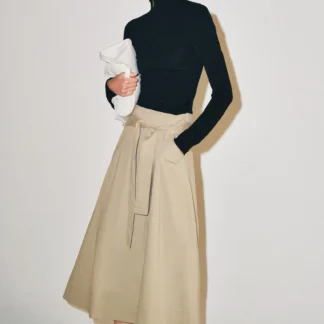 ZARA ZW COLLECTION BELTED MIDI SKIRT