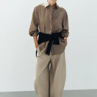 ZARA OVERSIZE STRIPED POCKET SHIRT