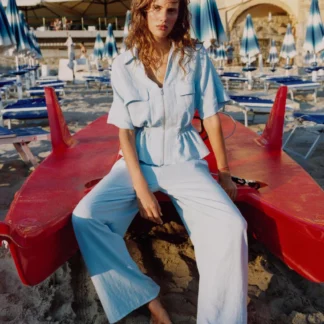 ZARA WIDE-LEG TROUSERS WITH ELASTIC WAISTBAND