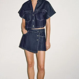 ZARA Z1975 SHORT DENIM SHIRT