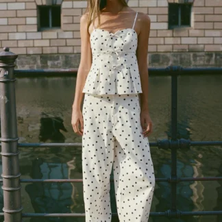 ZARA POLKA DOT BARREL TROUSERS