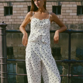 ZARA POLKA DOT PEPLUM TOP