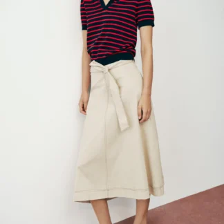 ZARA CONTRAST TOPSTITCH SKIRT WITH BELT