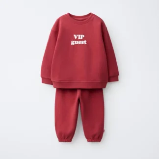 ZARA TEXT SWEATSHIRT AND JOGGERS SET