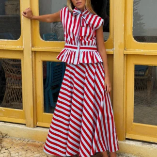 ZARA STRIPED SHIRT WITH TIED DETAIL