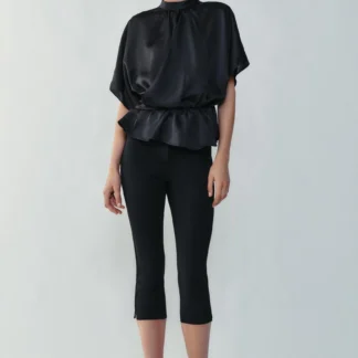 ZARA SATIN DRAPE BLOUSE