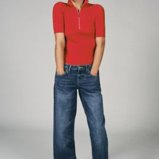 ZARA FITTED RIBBED KNIT TOP