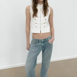 ZARA BUTTONED WAISTCOAT TOP