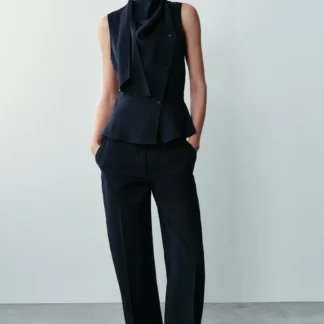 ZARA HIGH-WAIST STRAIGHT-LEG TROUSERS
