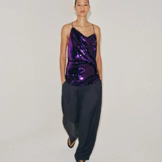 ZARA ZW COLLECTION SEQUIN DRAPED TOP