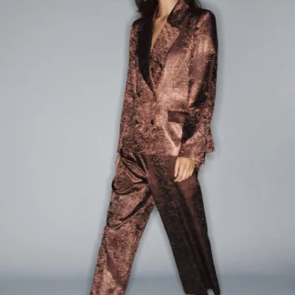 ZARA CRUMPLED-EFFECT BLAZER WITH SHOULDER PADS