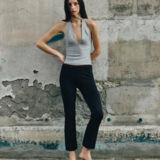 ZARA STRETCH HALTER STRIPE TOP