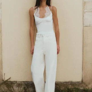 ZARA HALTER TOP WITH LACE TRIM