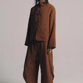 ZARA ZW COLLECTION STRIPED SHIRT WITH FROG FASTENING