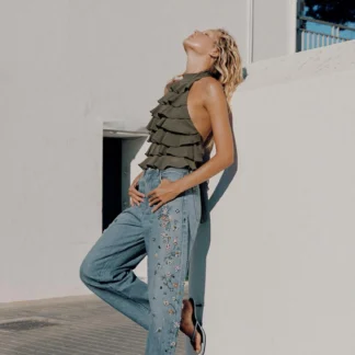 ZARA GEORGETTE HALTER TOP