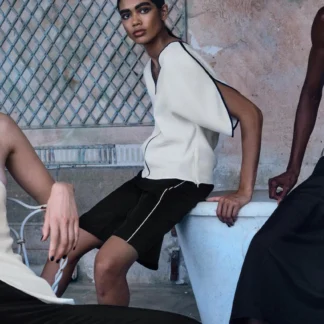 ZARA LONG CONTRAST PIPING BERMUDA SHORTS