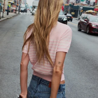 ZARA STRIPED SEQUIN KNIT TOP