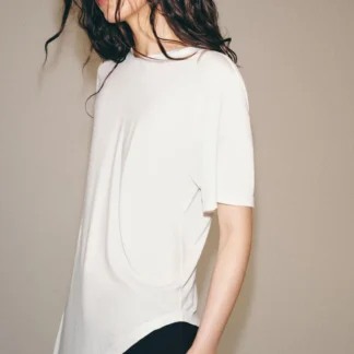 ZARA ASYMMETRIC SHORT SLEEVE TOP