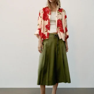 ZARA LONG BEADED BELT BERMUDA SHORTS