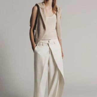 ZARA ZW COLLECTION WIDE-LEG PLEATED TROUSERS