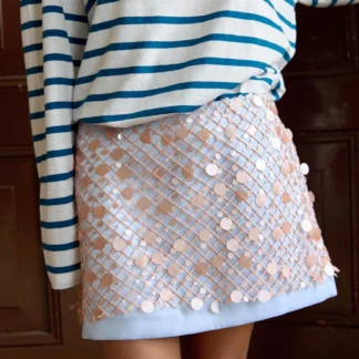 ZARA STRIPED COTTON AND LINEN T-SHIRT