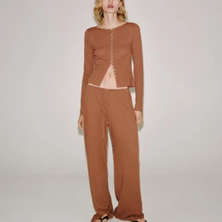 ZARA RUSTIC BUTTON-UP T-SHIRT