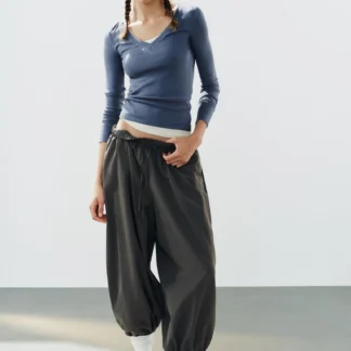 ZARA RIBBED LONG SLEEVE T-SHIRT