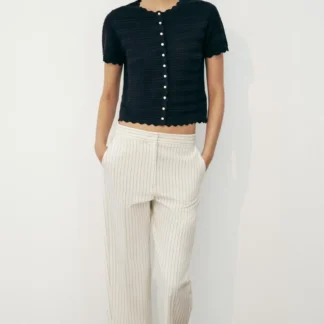 ZARA FAUX PEARL BUTTON CARDIGAN