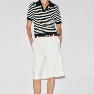 ZARA STRIPED SHORT SLEEVE KNIT POLO SHIRT