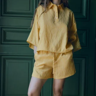 ZARA STRIPED PRINT BERMUDA SHORTS