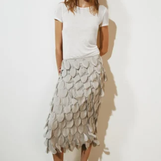 ZARA ZW COLLECTION BEADED MIDI SKIRT