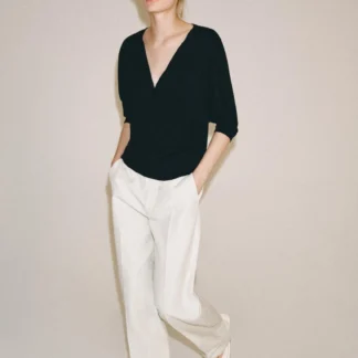 ZARA コットンヘンリーネックTシャツ